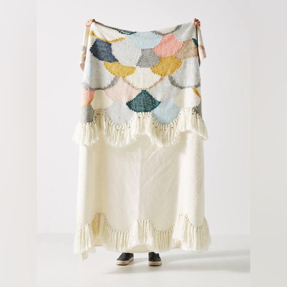 Anthropologie Hellohydrangea Throw Blanket